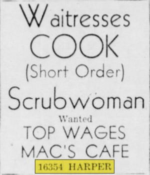 I-Rock Night Club (Macs Cafe, Harry Moores) - July 1943 Ad (newer photo)